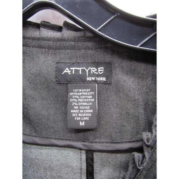 Attyre Jacket Medium Button Up Blazer Ruffled Career Preppy V-Neck - Picture 8 of 9